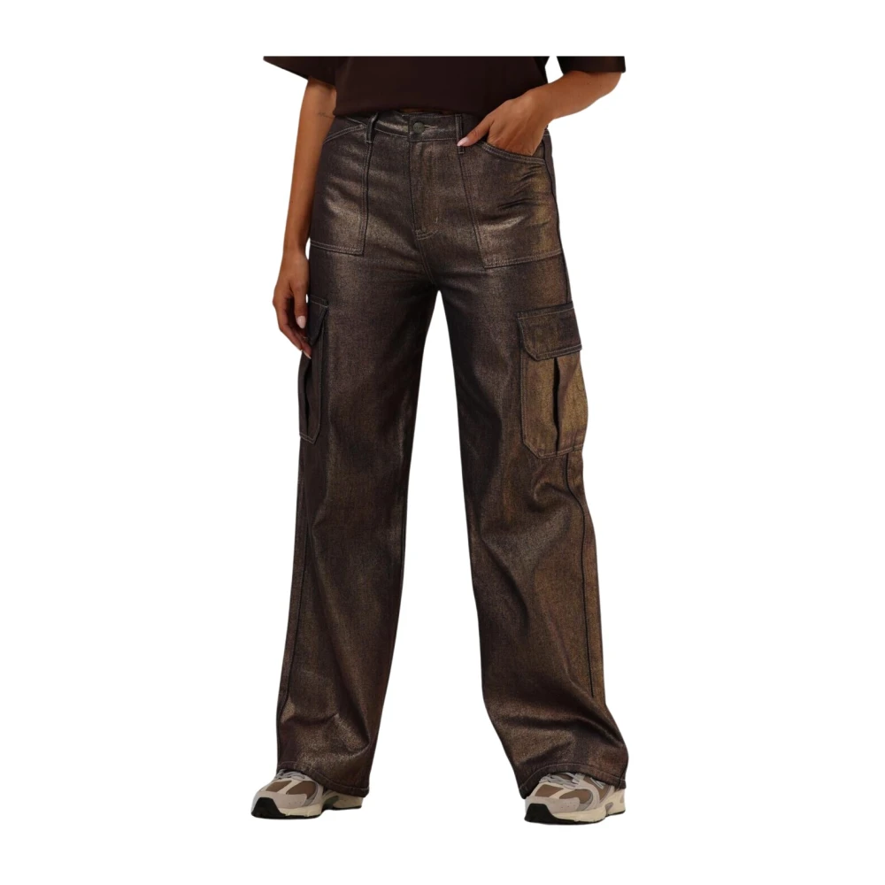 Refined Department Wijde Pijp Goud Jeans Anyssa Brown Dames