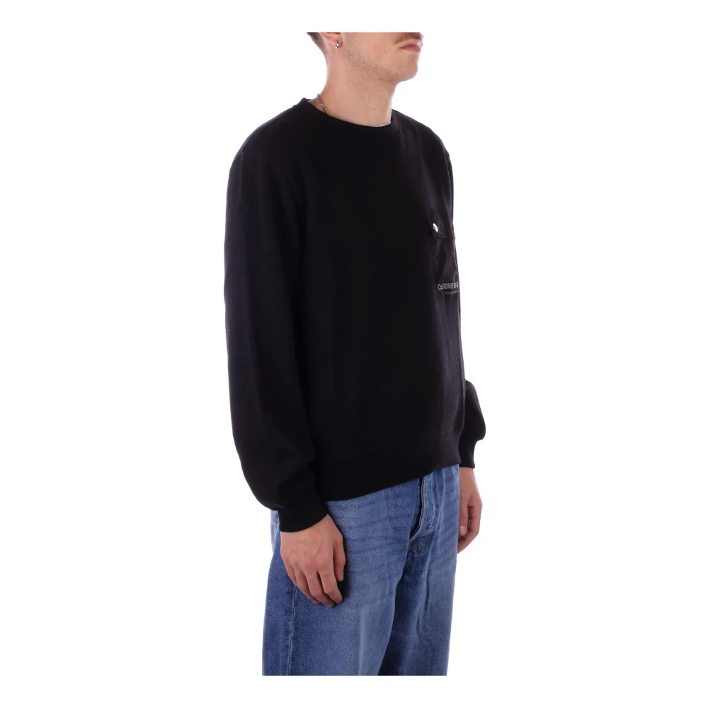 Costume National Zwarte Logo Voorzak Trui Black Heren
