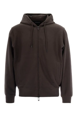Jacquard Double Jersey Zip-Up Hooded Sweatshirt