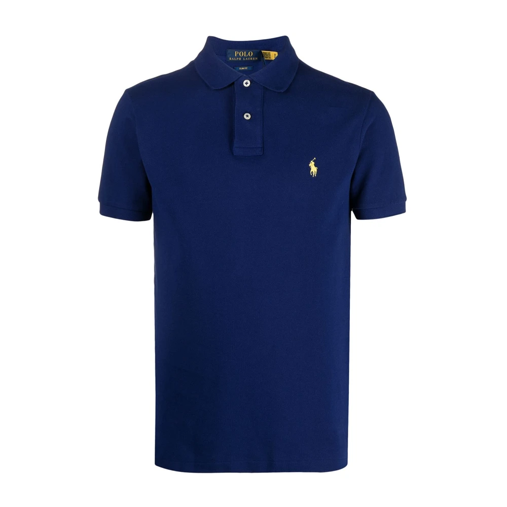 Polo Ralph Lauren Men's Blue Polo Mezza Manica Con Colletto E Logo