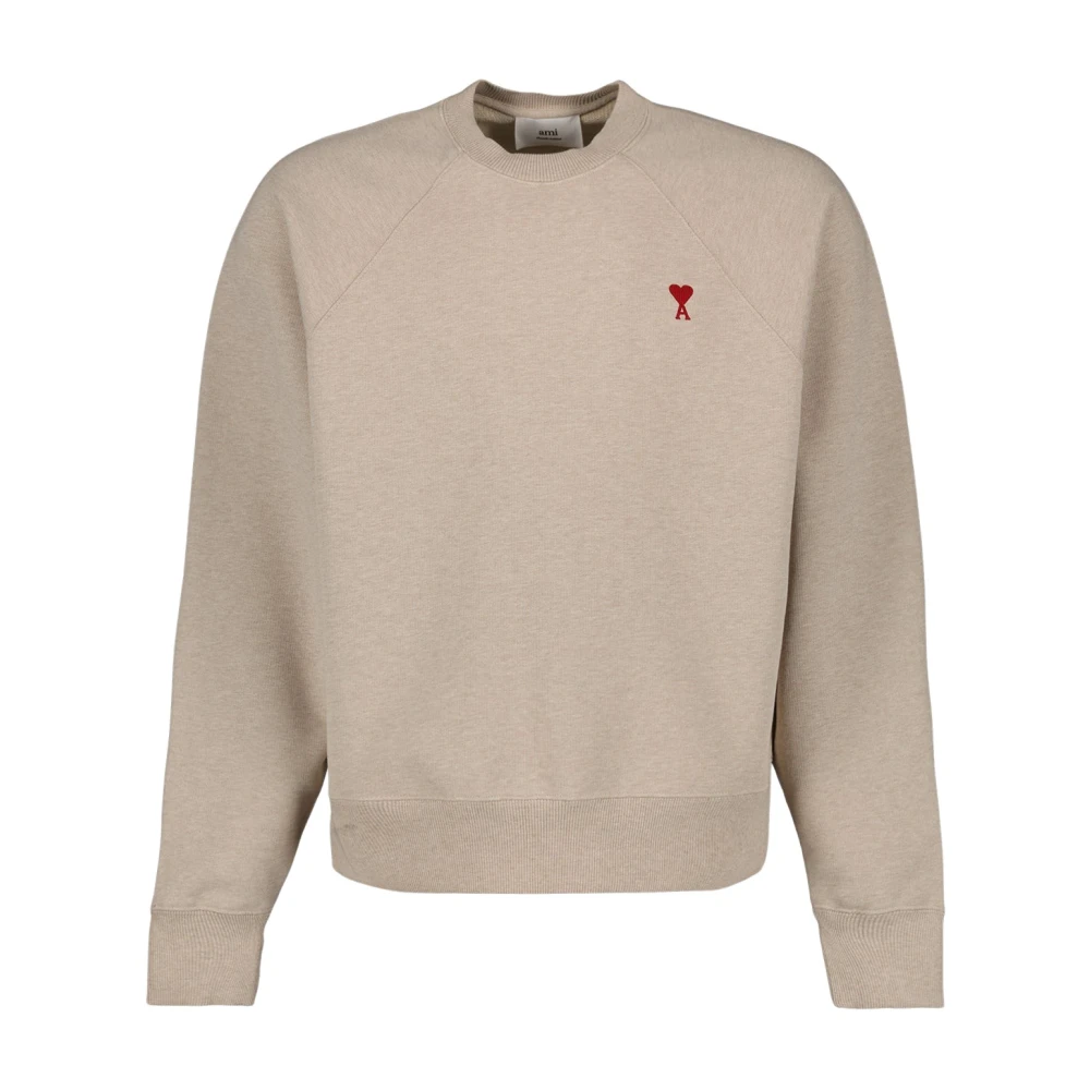 Ami Paris Hart Sweatshirt Unisex en Vrouwen Beige Unisex