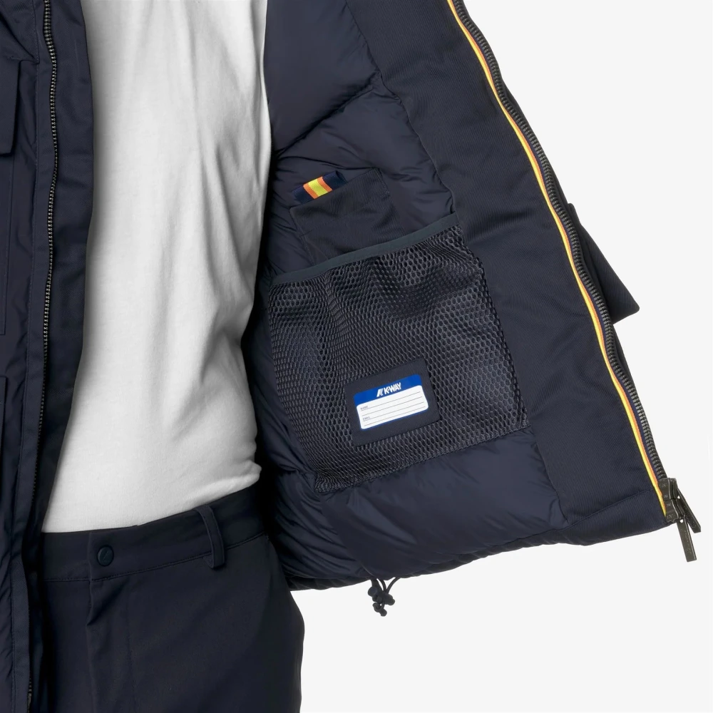 K-way Heren Twill Stof Korte Jas Blue Heren