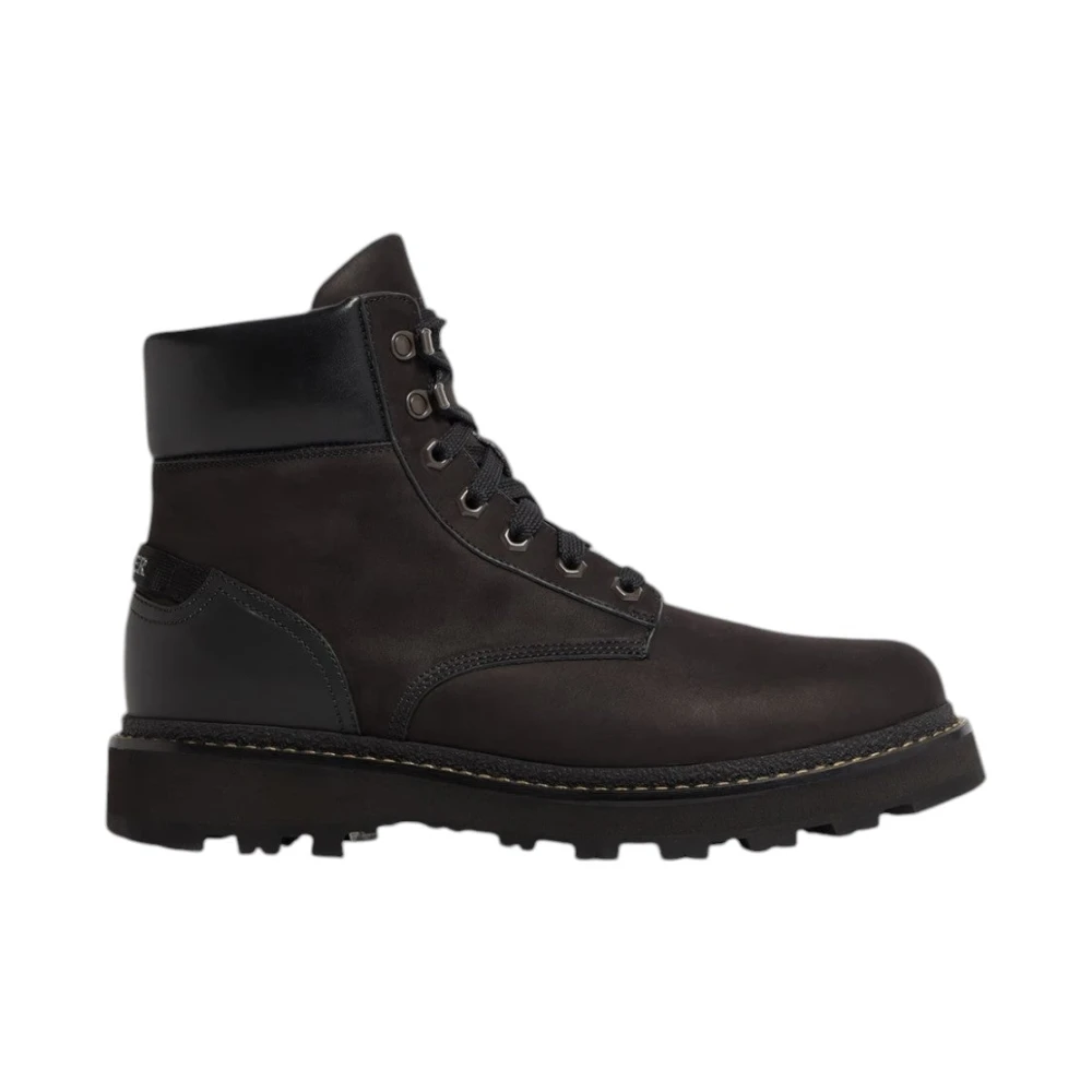 Moncler Zwarte leren wandelschoenen Black Heren