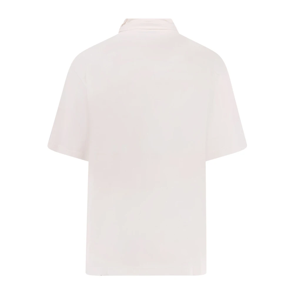 Lemaire Katoenen Foulard T-shirt Korte Mouw White Dames