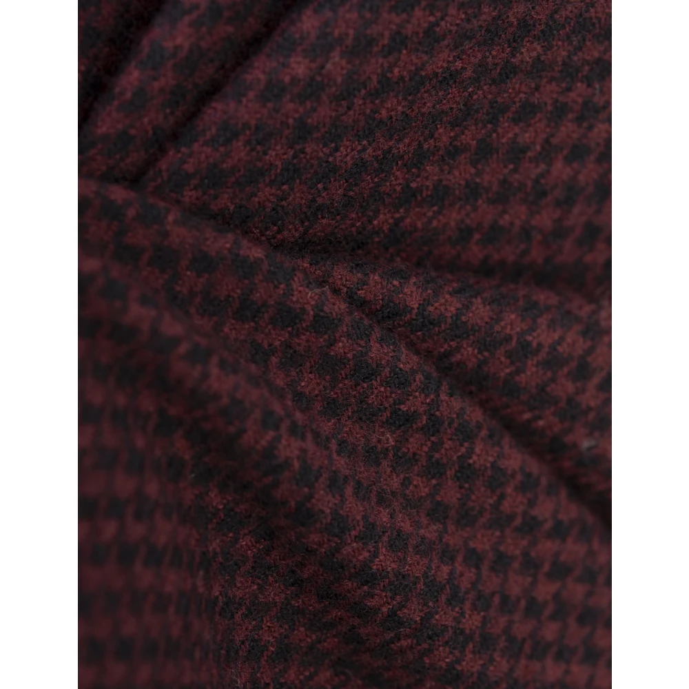 Kiton Rode Houndstooth Nerano Shirt Red Heren