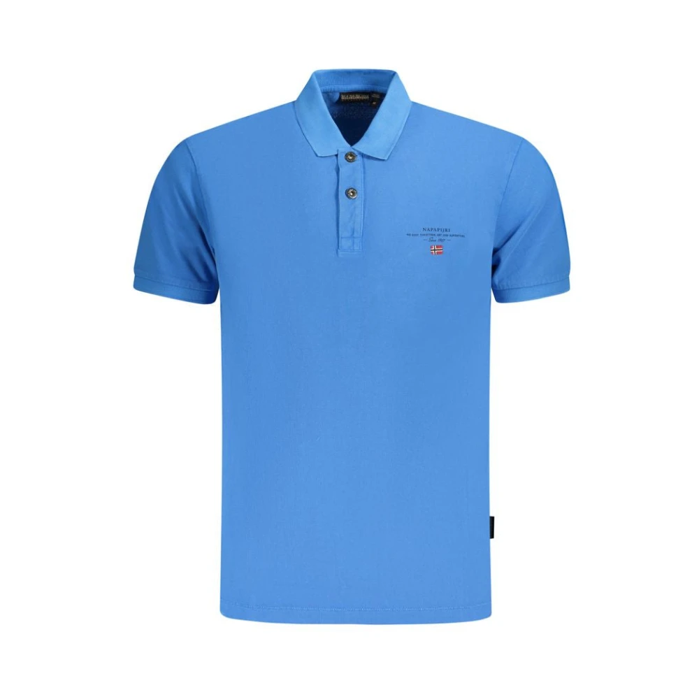 Napapijri Men's Blue Short Sleeve Polo - Polo Shirts - 2XL - Tops