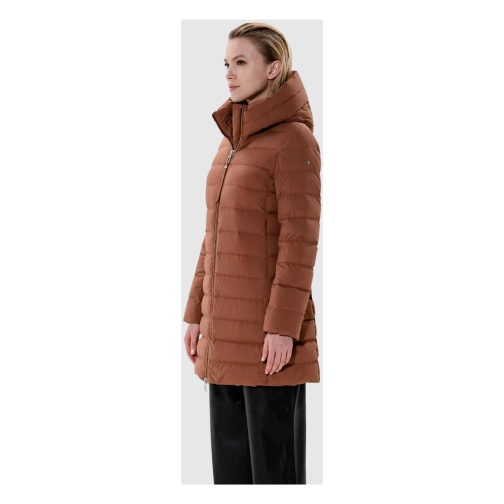 Duno Gewatteerde jas met capuchon Brown Dames