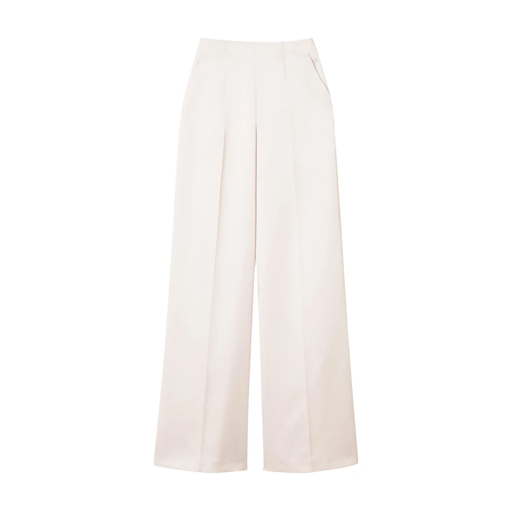 Twinset Women's Pink Duchess Palazzo Trousers - Wide Trousers - L - Trousers