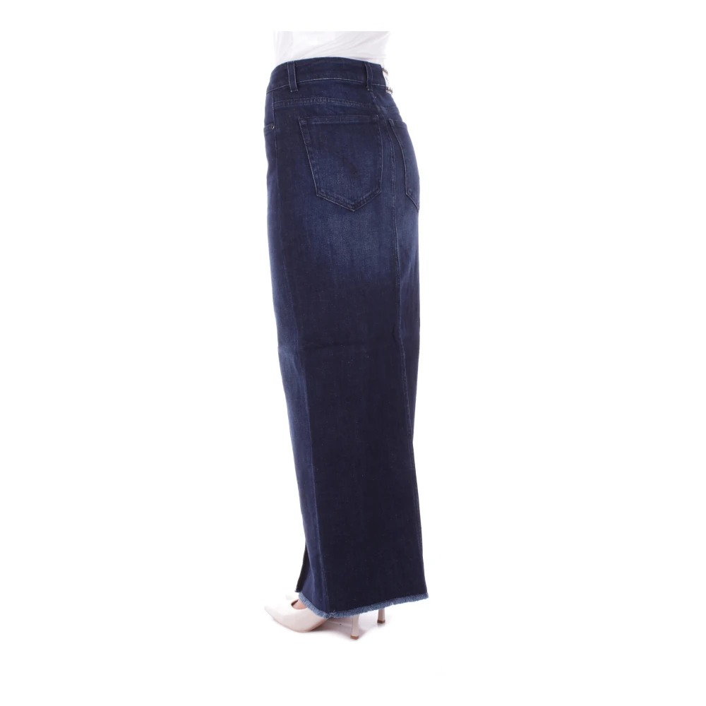 Dondup Studded Denim Rok Blue Dames