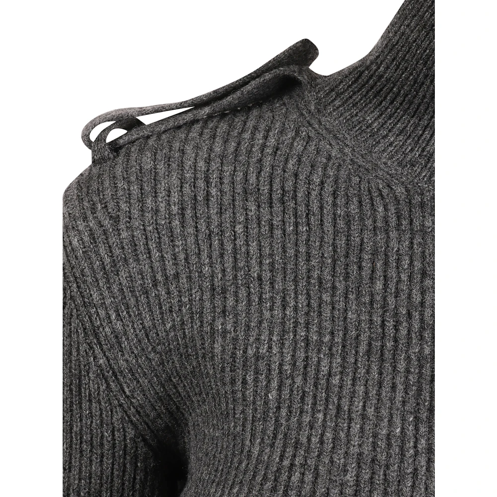 alexander mcqueen Grijze Rib Mini Jurk Gray Dames