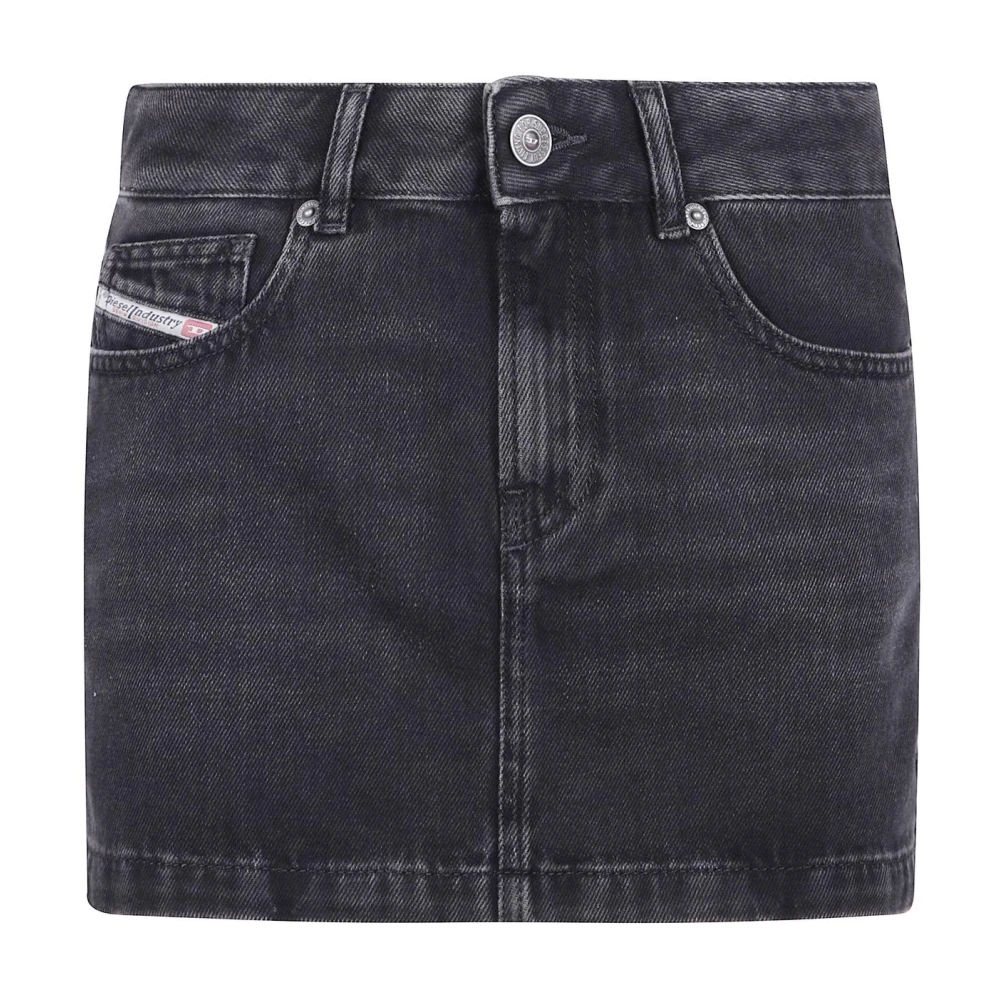 Diesel Donna Nero Minigonna In Denim