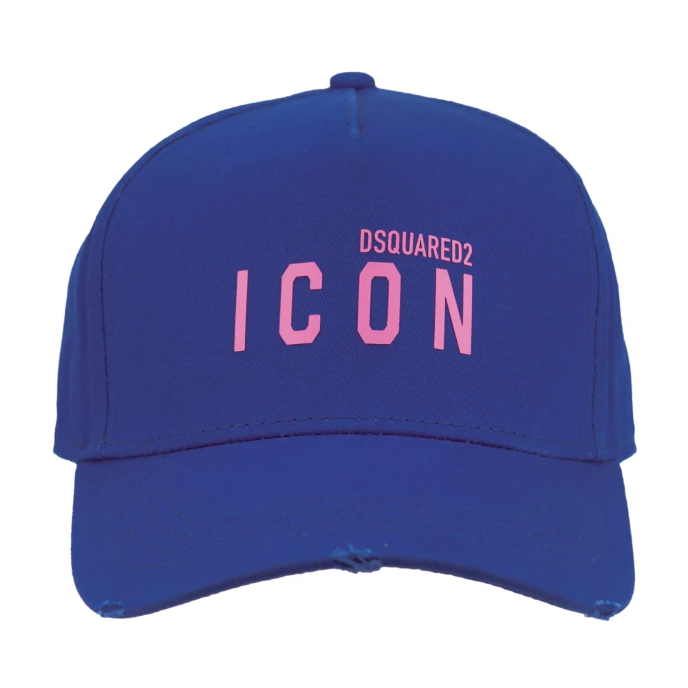 Dsquared2 Baseballpet met gesp sluiting en reliëf Blue Unisex