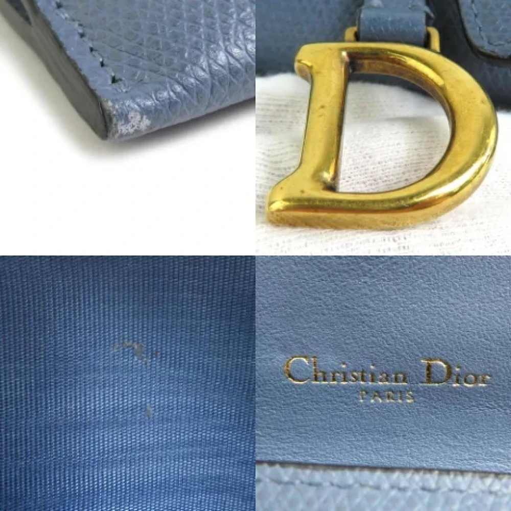 Dior Vintage Pre-owned Leather wallets Blue Dames
