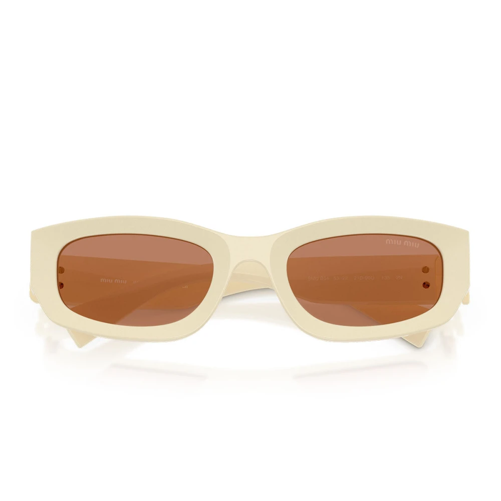 Miu Miu Brown Woman Mu B04s 21D90q Sunglasses Acetate White Geometric Normal - Image 2
