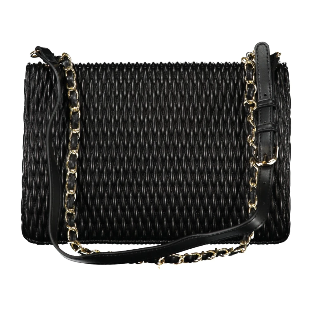 Valentino by Mario Valentino Zwarte Crossbody Kettingtas met Rits Black Dames