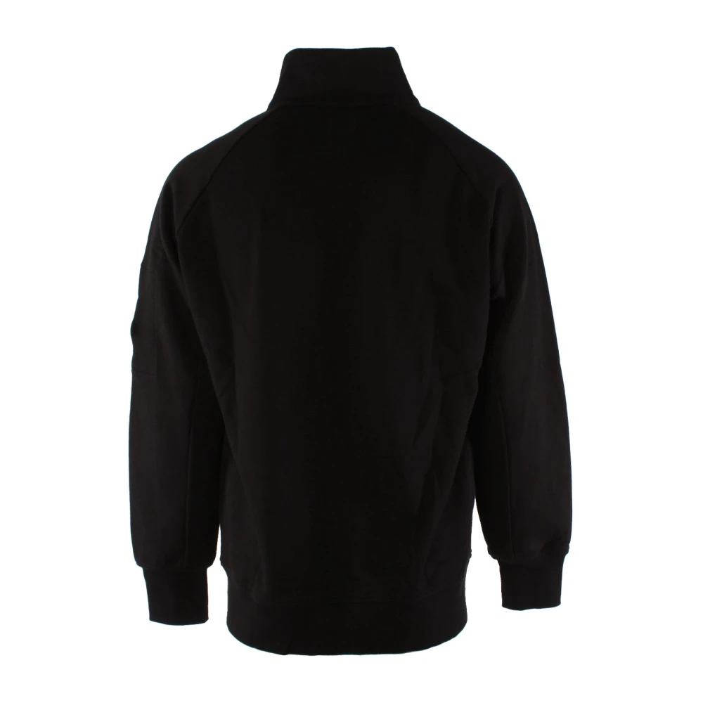 C.P. Company Diagonal Raised Fleece Sweater Black Heren