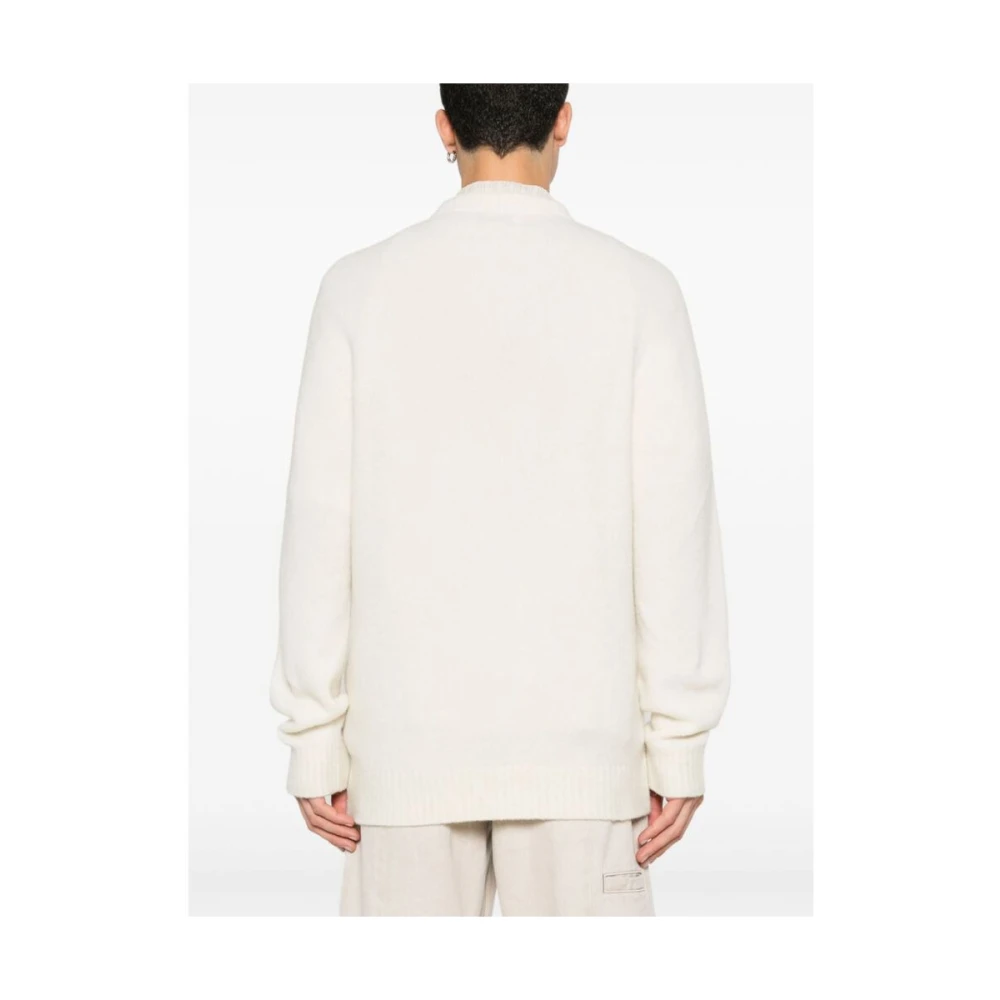 Laneus Alpaca Wol Gebreide Trui White Heren