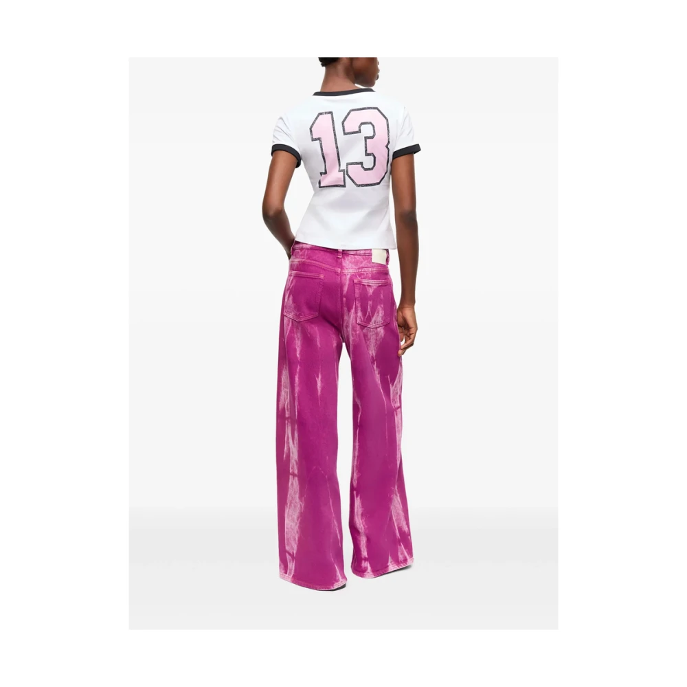 Ganni Fuchsia Roze Klassieke Vijf Zak Jeans Pink Dames