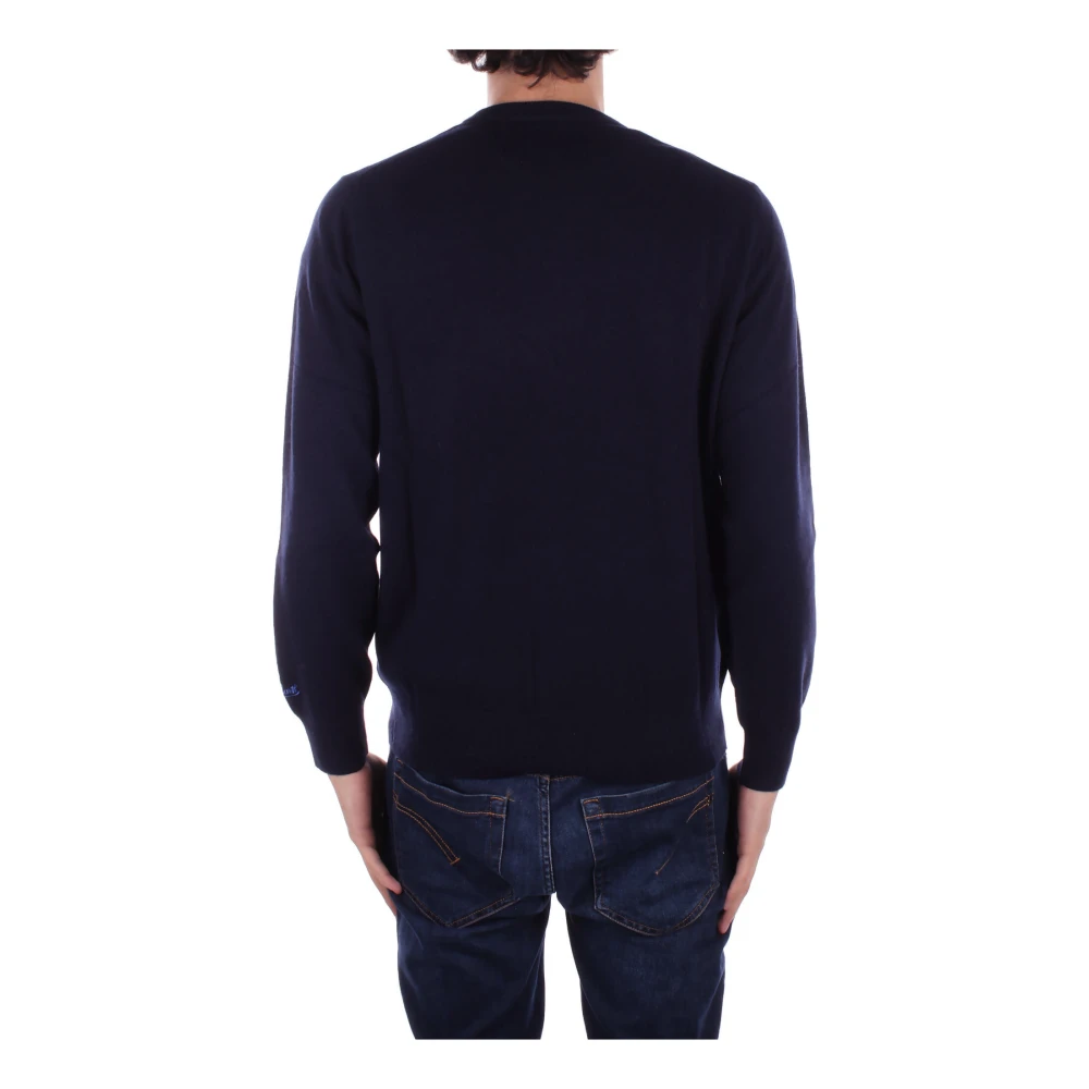 Saint Barth Logo Sweaters in wolmix Blue Heren