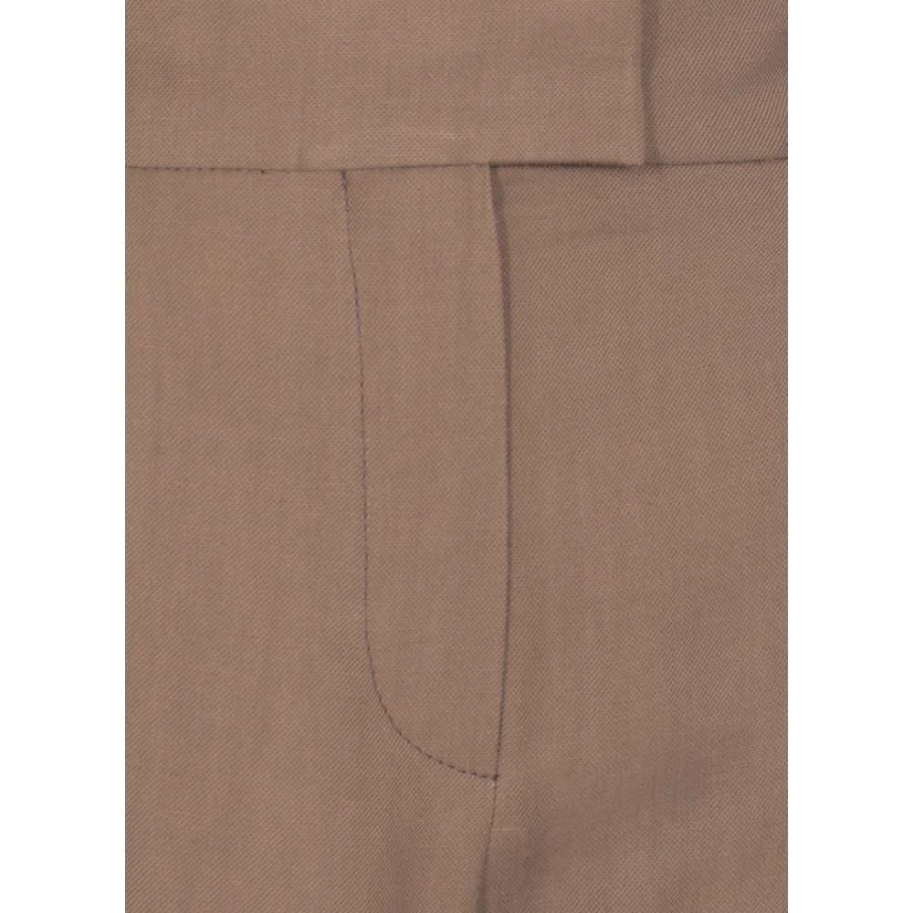 BRUNELLO CUCINELLI Bruin Linnen Viscose Broek Vrouw Brown Dames