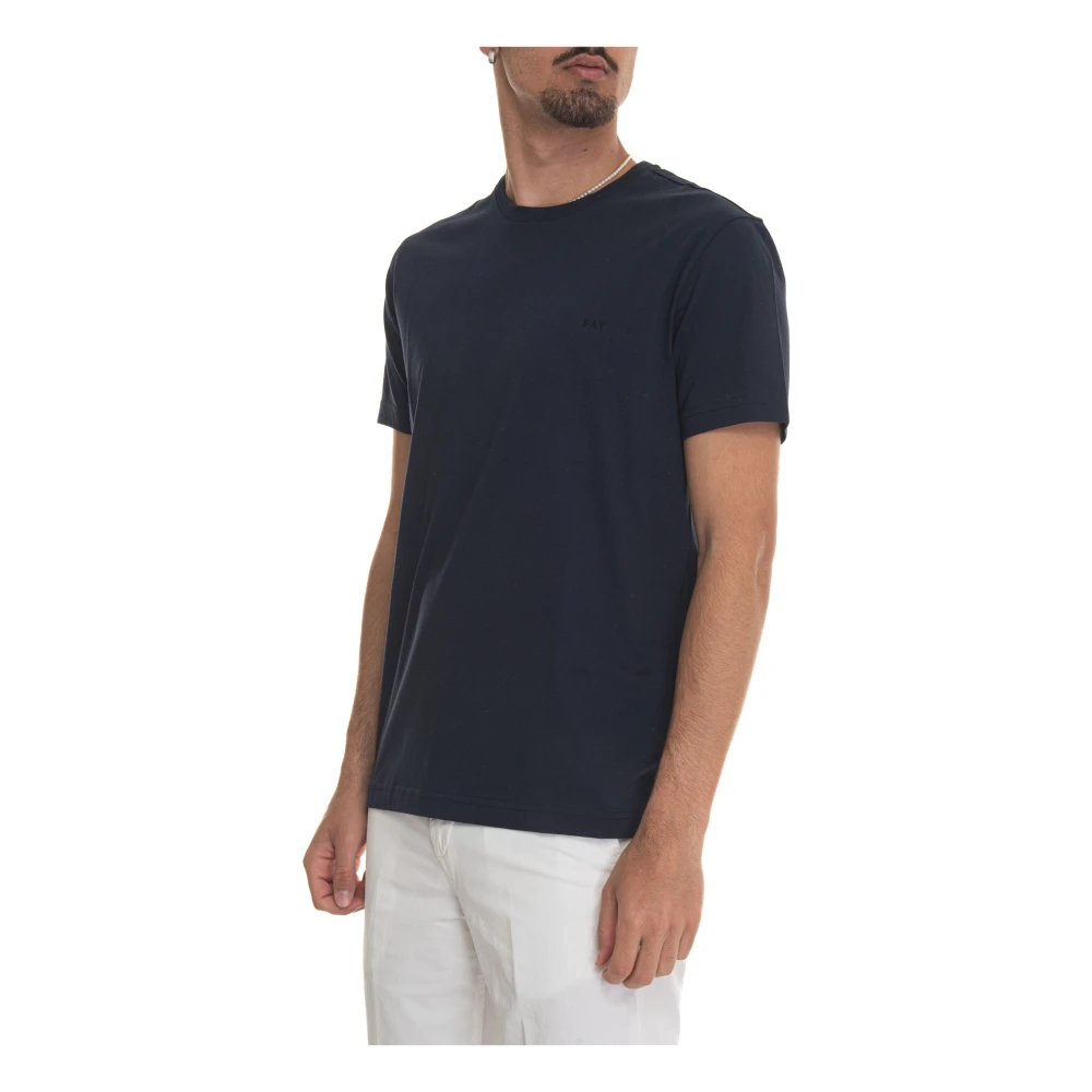 Fay Katoenen Logo T-shirt Blue Heren