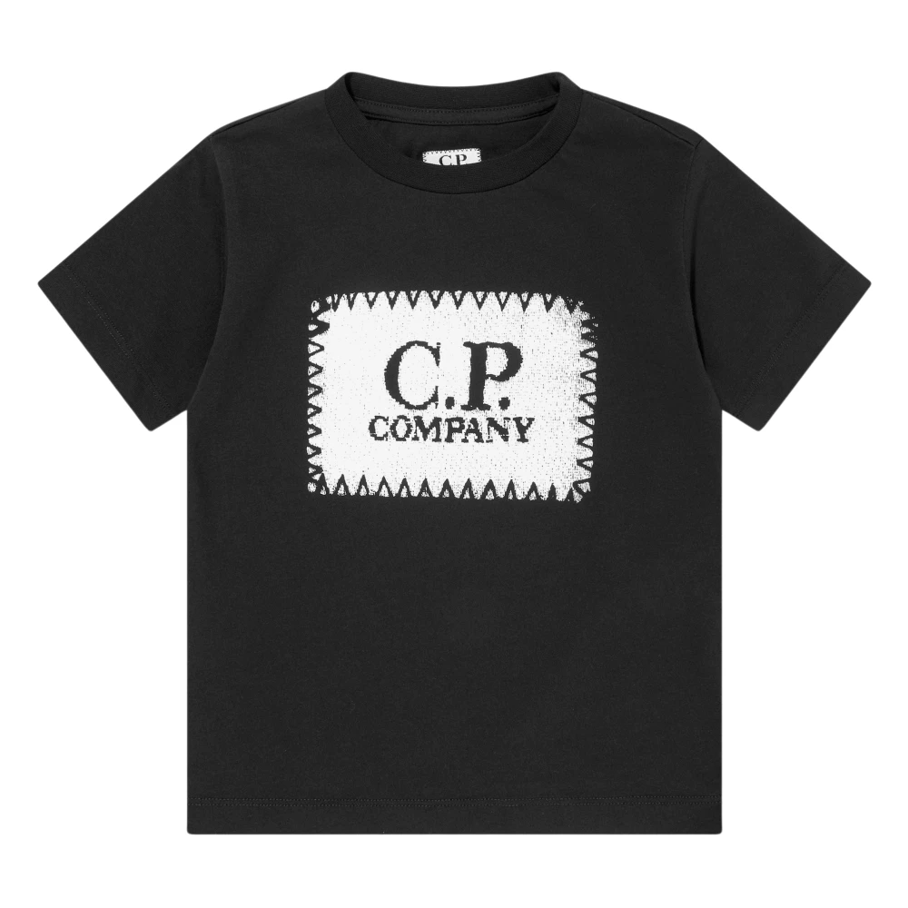 C.p. Company Logo T-Shirt - Male - Kids Short Sleeve T-Shirts - Black - 8 Y - Kids