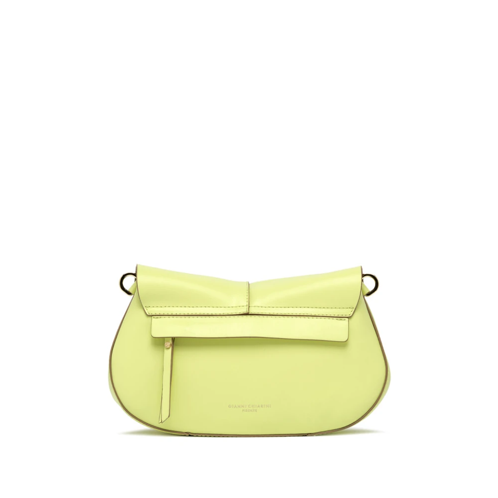 Gianni Chiarini Leren handtas met metalen handvat en verstelbare afneembare leren schouderband Yellow Dames