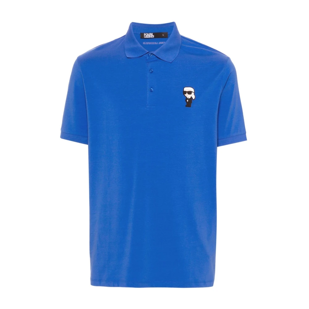 Karl Lagerfeld Blauw Polo Shirt Jersey Logo Blue Heren
