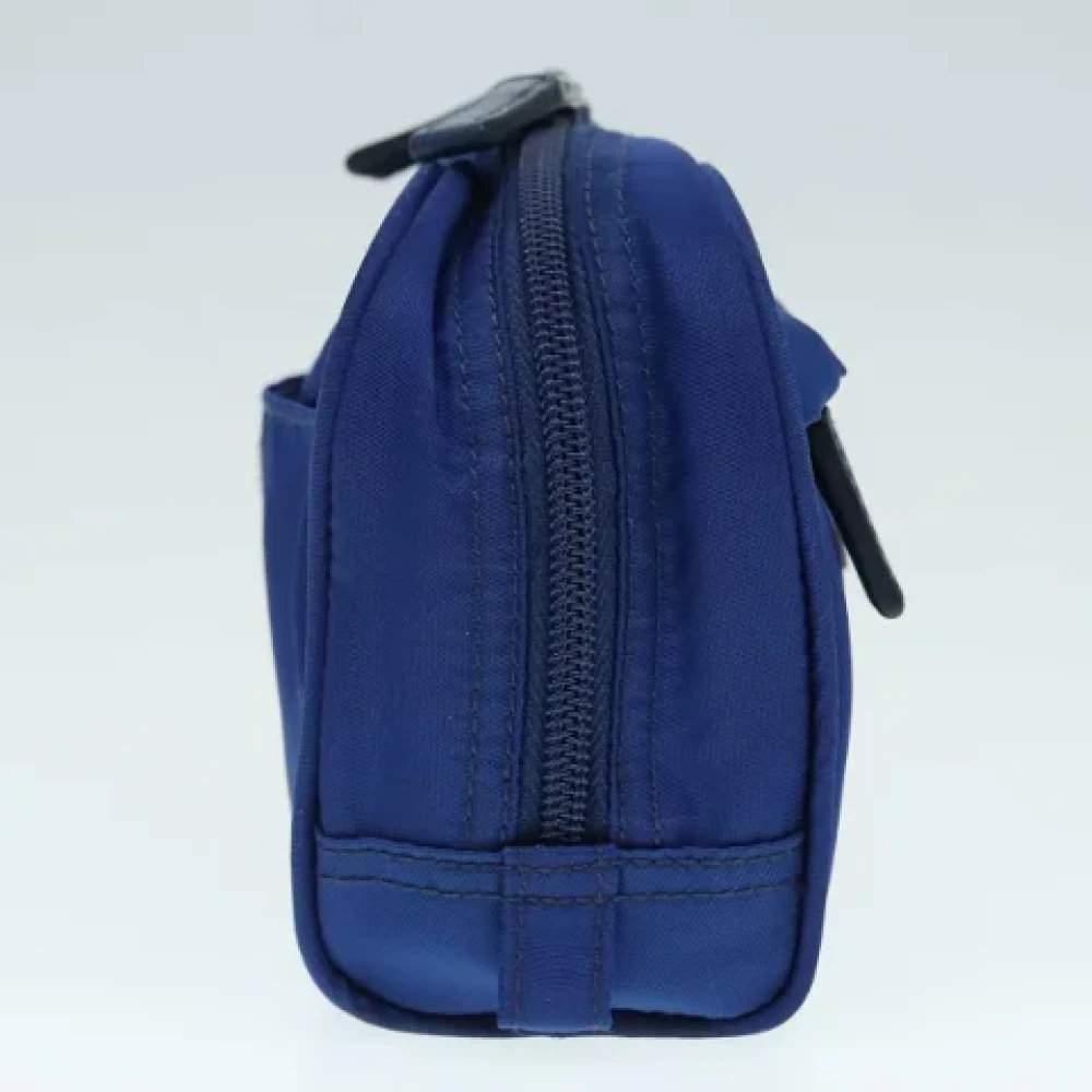 Prada Vintage Pre-owned Nylon pouches Blue Dames