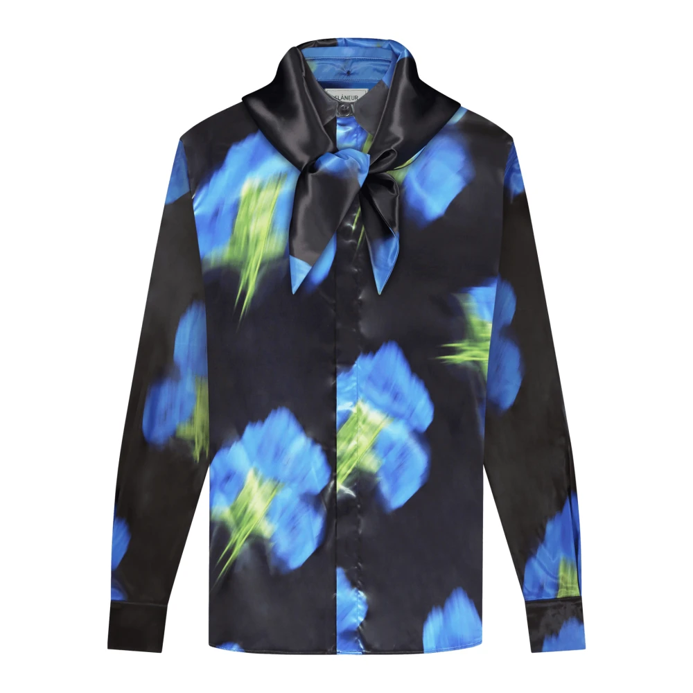 Flâneur Blurred Flower Hooded Shirt Multicolor Heren