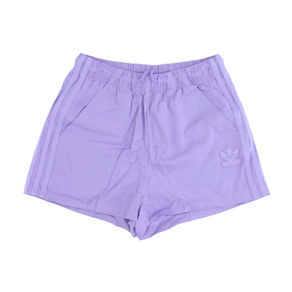 Adidas Lichtpaarse Linnen Streetwear Shorts Purple Dames