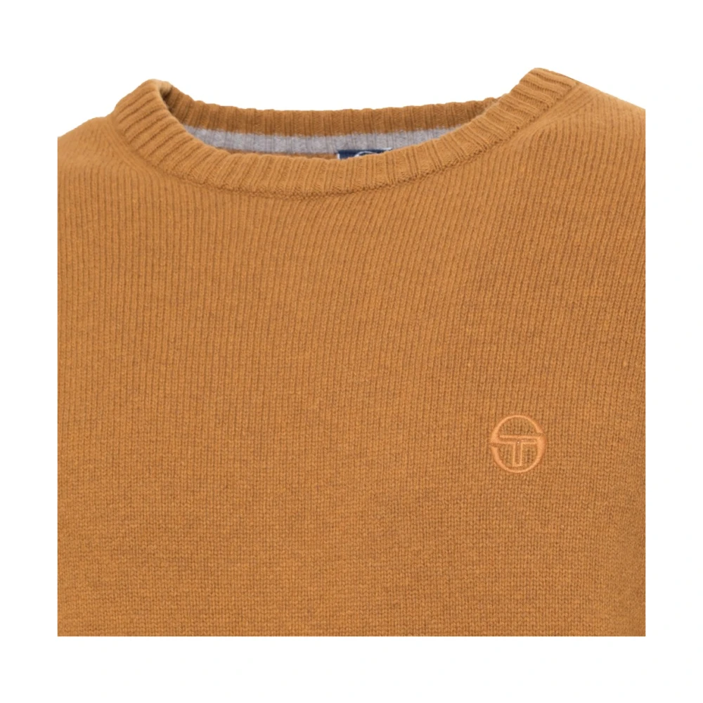 Sergio Tacchini Wollen trui met geribbelde zoom ronde hals en lange mouwen Yellow Heren
