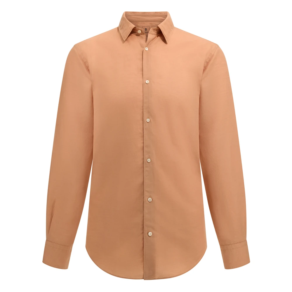 Boggi Milano Homme Orange - Chemise Regular Fit En Tencel Et Lin - Chemises - Taille: 2XL