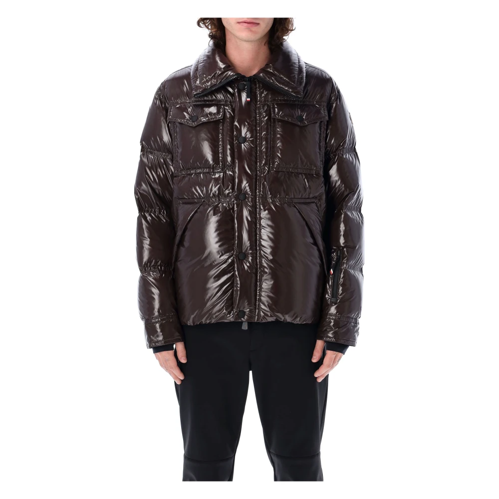 Moncler Bruine Korte Donsjas Buitenkleding Brown Heren
