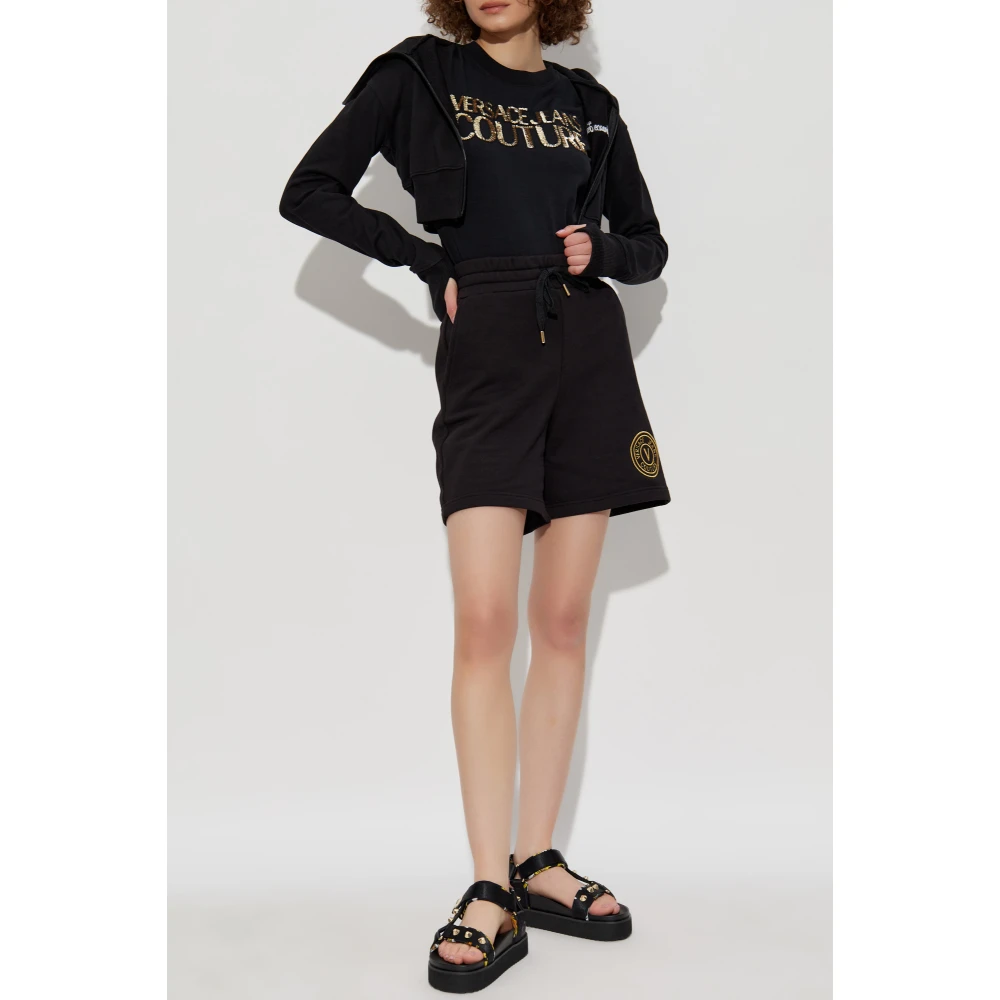 Versace Jeans Couture T-shirt met achteruitsnede Black Dames