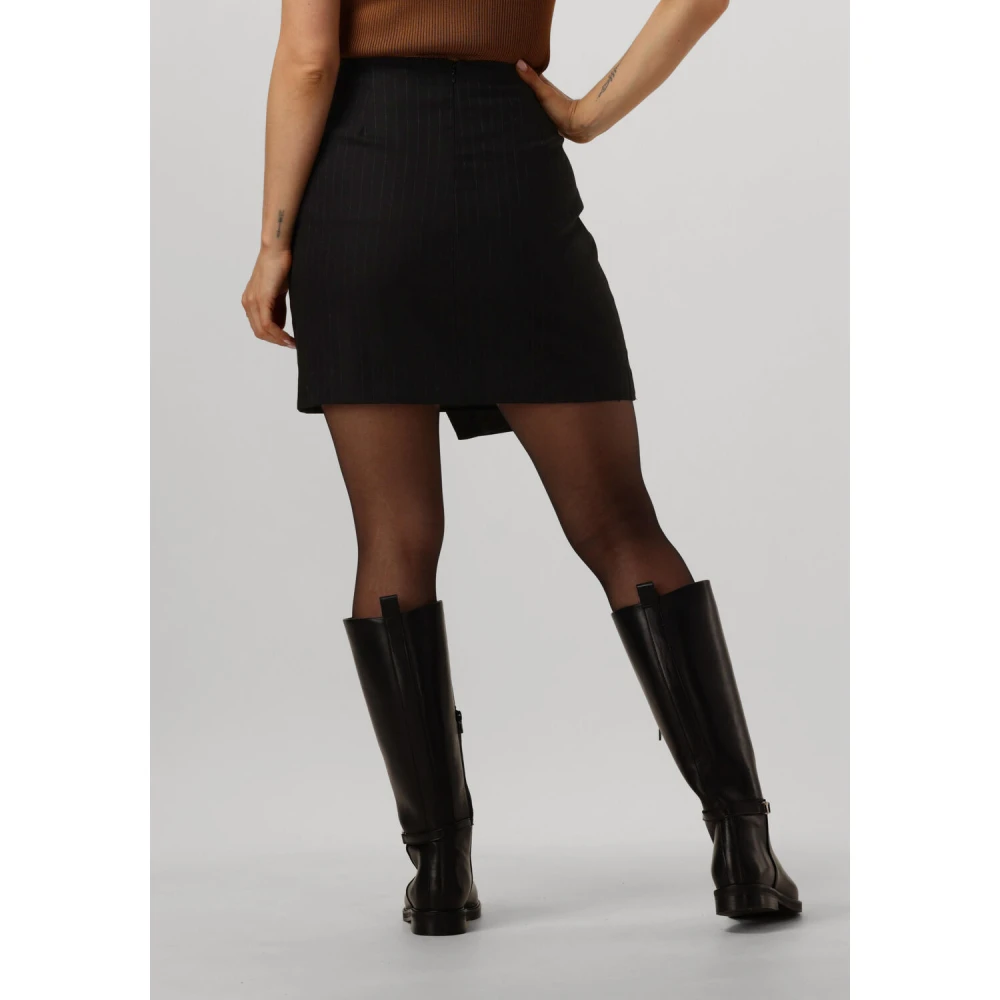 Bruuns Bazaar Zwarte wollen minirok Black Dames
