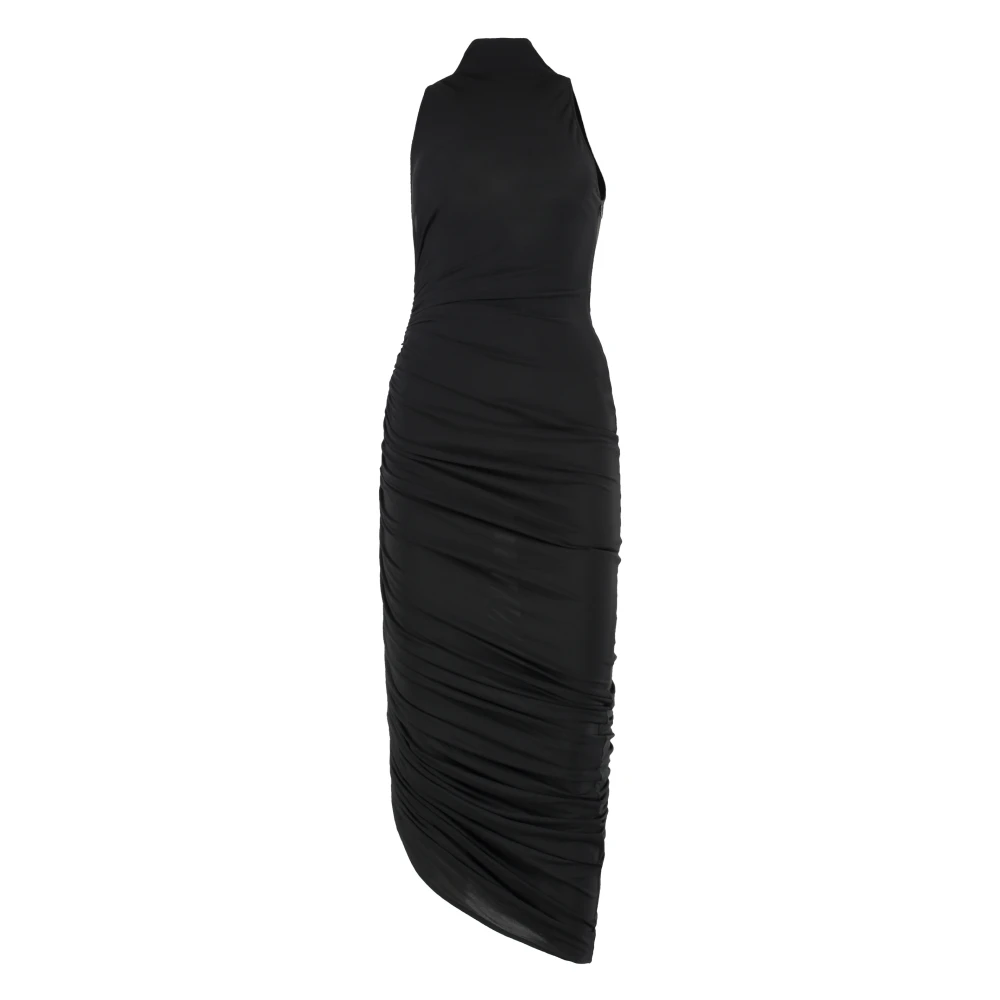 Jacquemus Black Midi Dresses, Female, S, Asymmetrical Dress Square