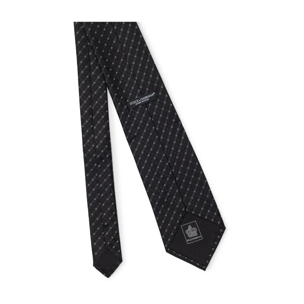 Dolce & Gabbana Zijden stropdas met geometrische print Black Heren