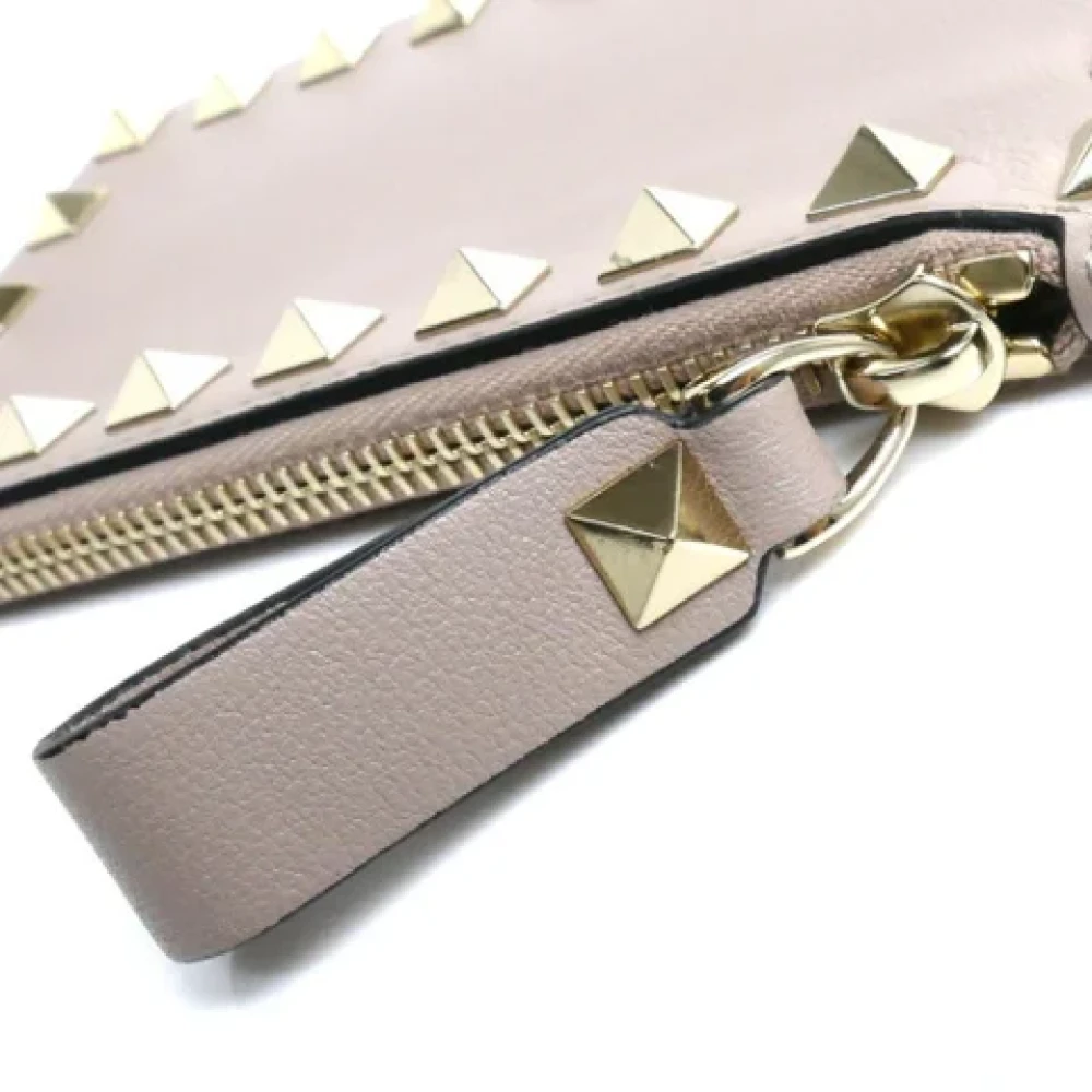 Valentino Vintage Pre-owned Leather wallets Beige Dames