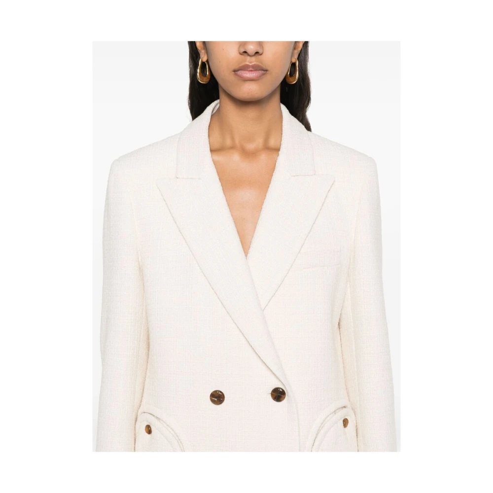 Blazé Milano Zand Beige Dubbel-Breasted Jas Beige Dames