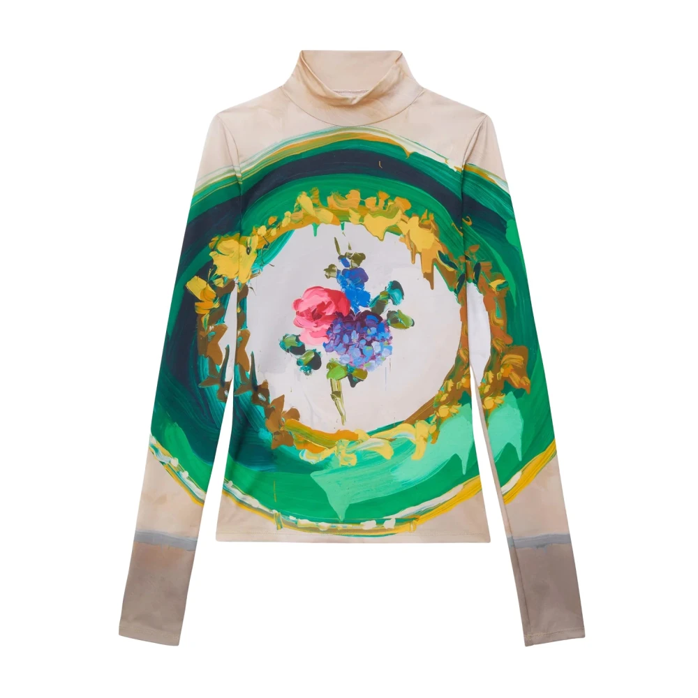 Msgm Top met grafische print geïnspireerd op Europese aristocratie Multicolor Dames