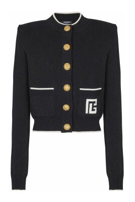cardigan-en-maille-a-logo