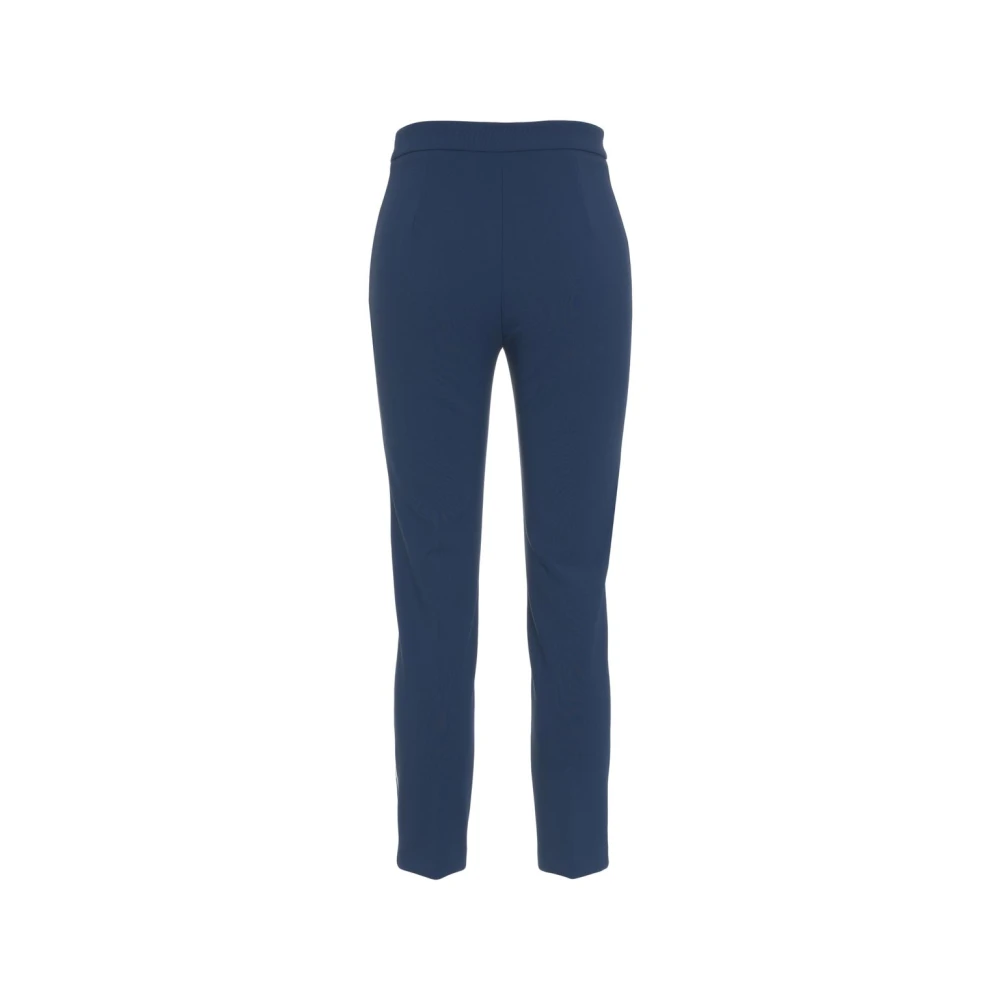 Elisabetta Franchi Blauwe Crêpe Broek Elegante Stijl Blue Dames