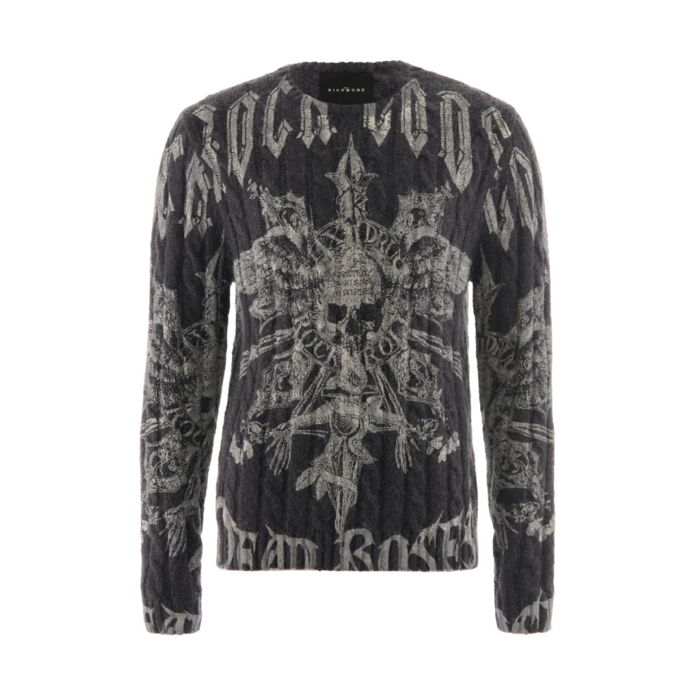 John Richmond Top met gotisch patroon Gray Heren