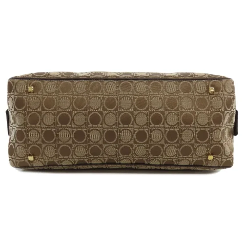Salvatore Ferragamo Pre-owned Canvas handbags Brown Dames