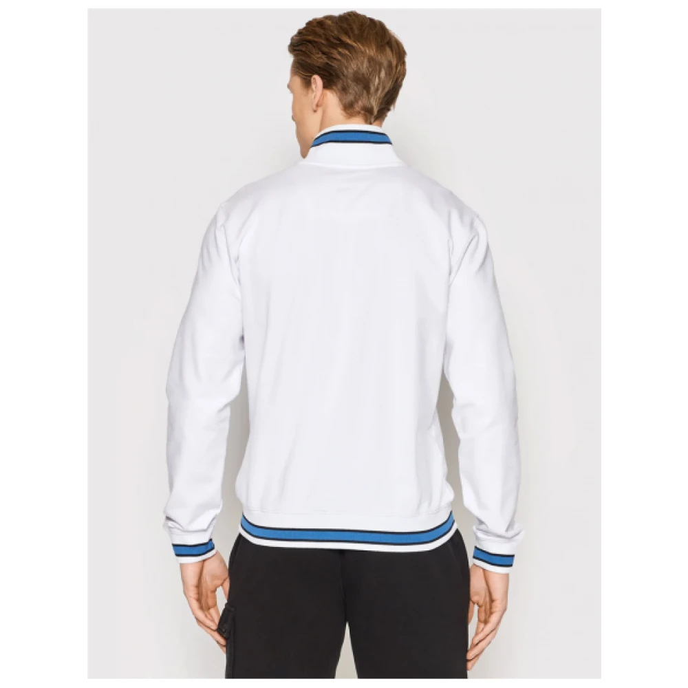 aeronautica militare Gestreepte Rits Sweater White Heren
