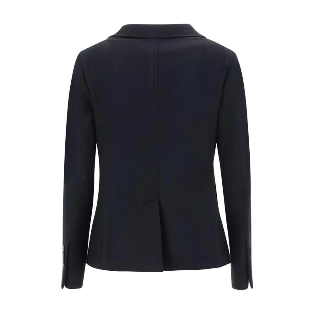 Lardini Blazerjas met gestructureerde schouders en klassieke revers Black Dames