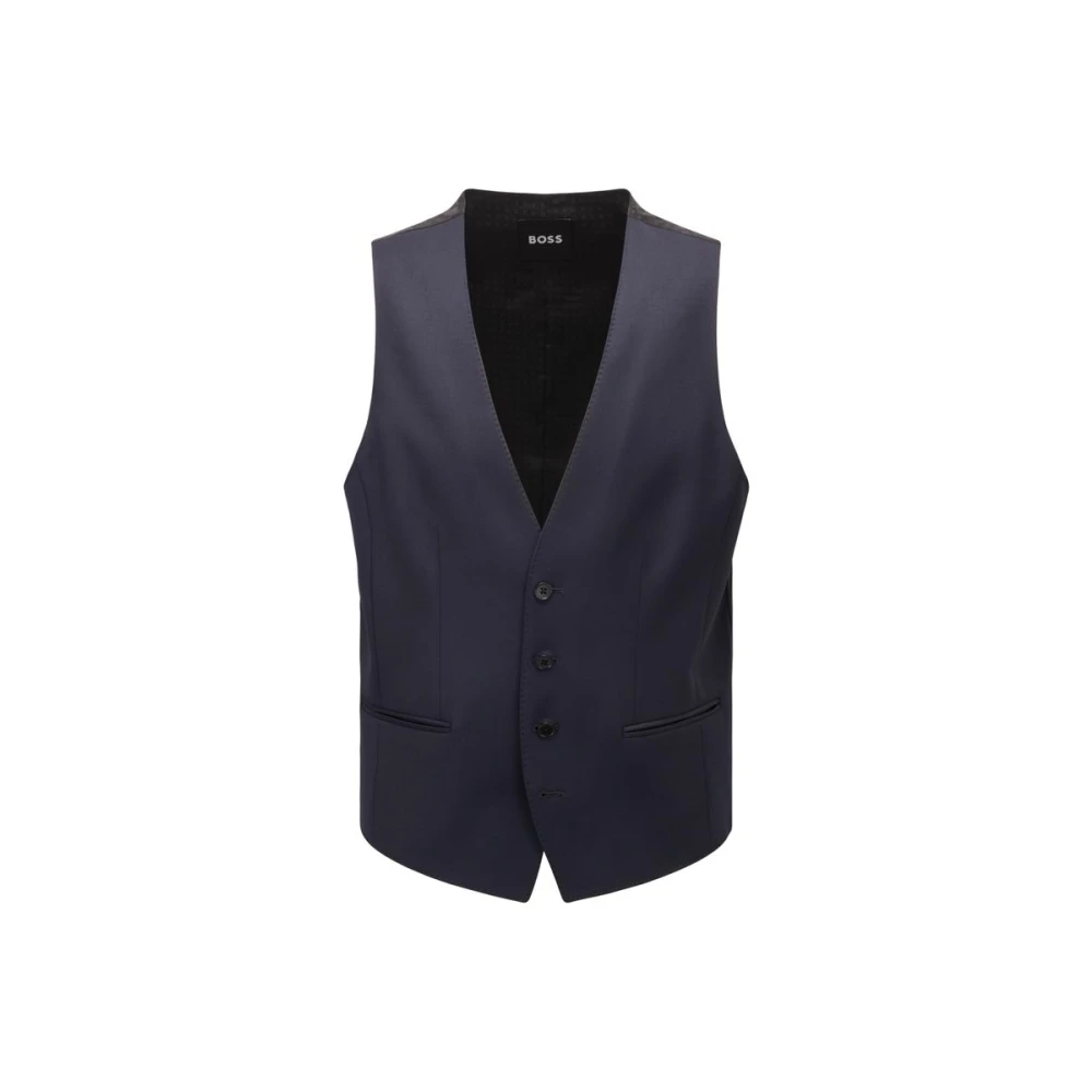 Hugo Men's Blue Waistcoats, S, Stylish Sleeveless Jacket For