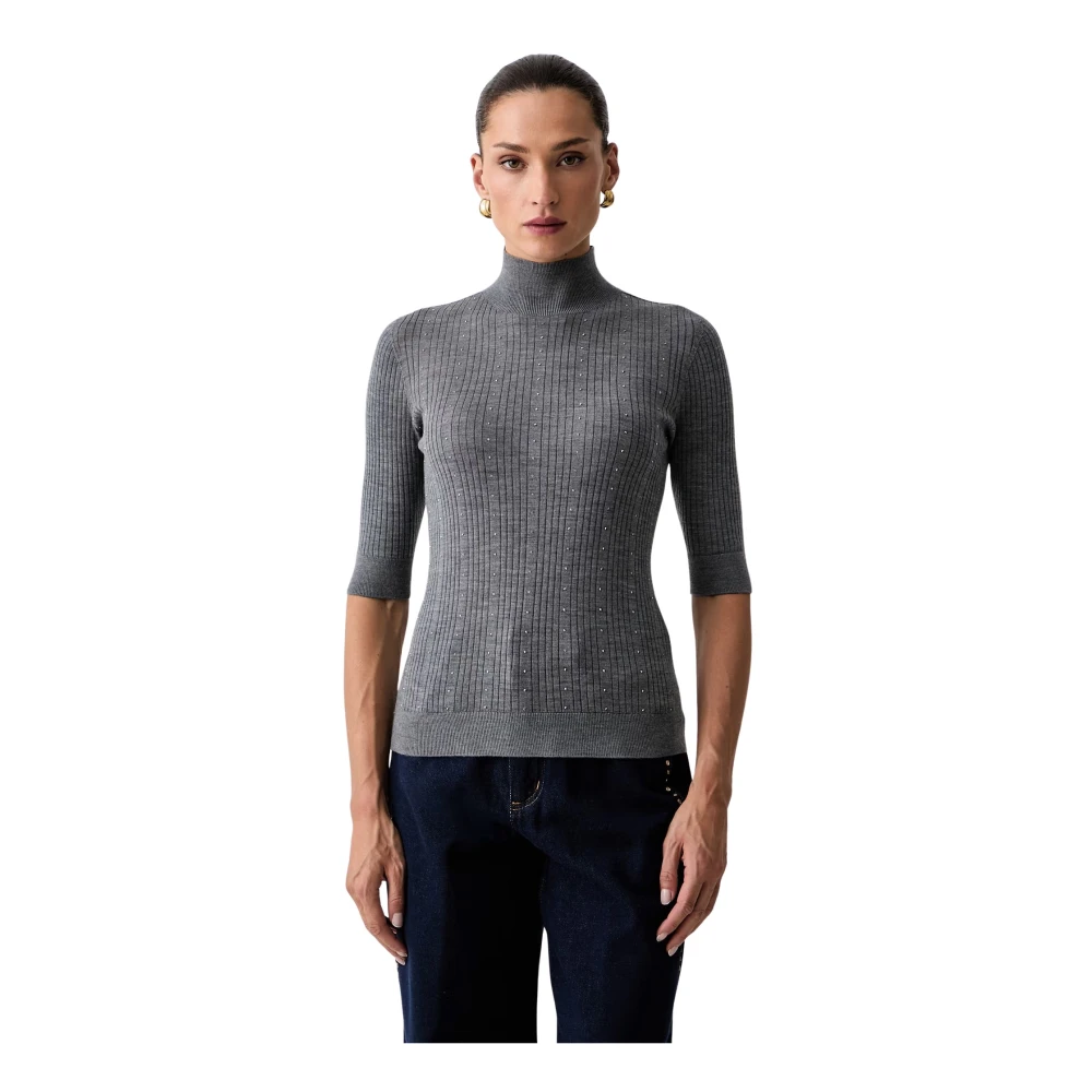 Liu Jo , Damen, Strickwaren, Grau, M