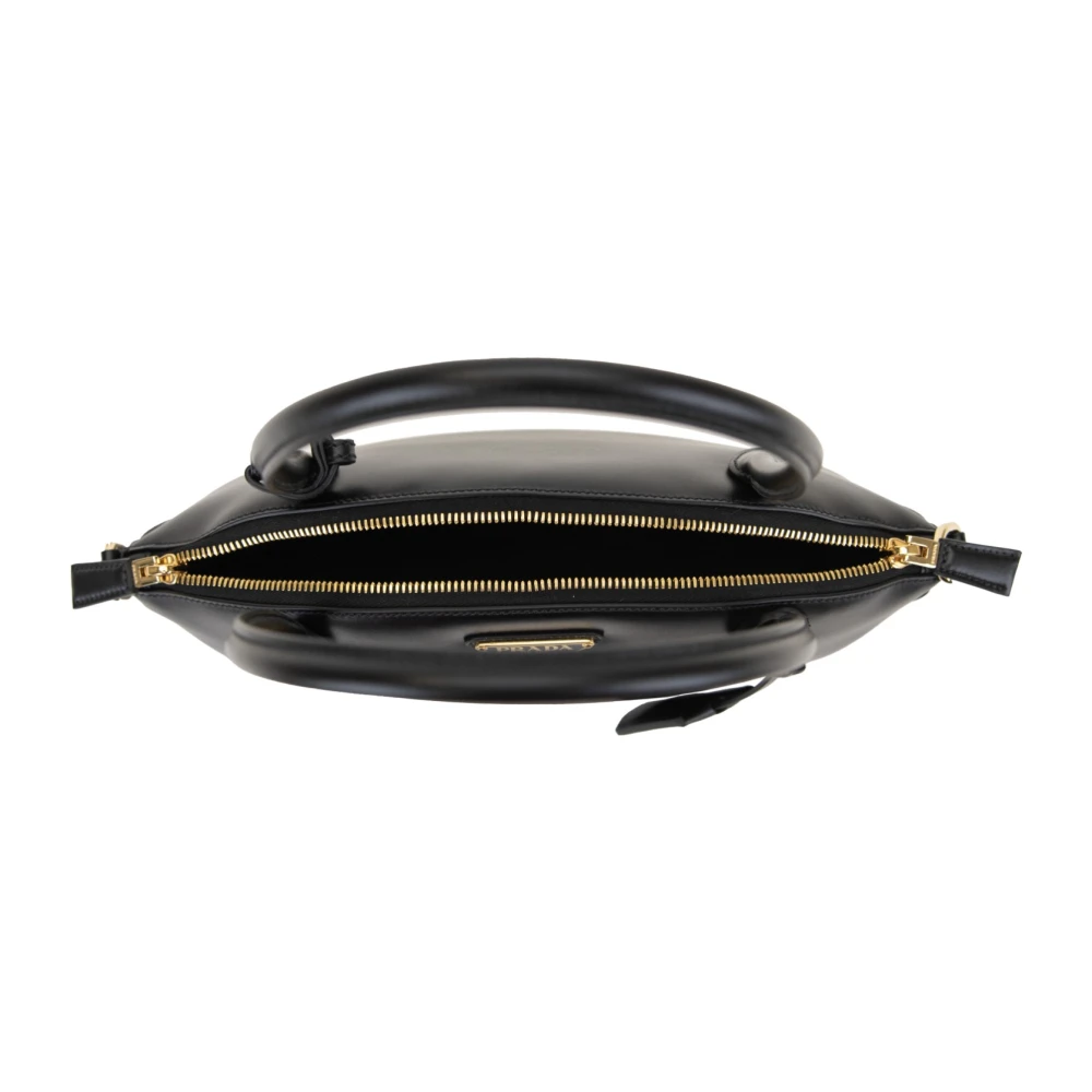 Prada Leren handtas met ritssluiting Black Dames
